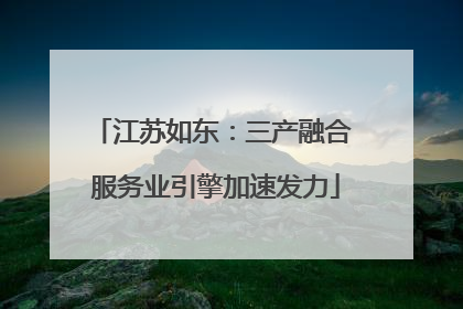 江苏如东：三产融合 服务业引擎加速发力