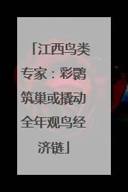 江西鸟类专家：彩鹮筑巢或撬动全年观鸟经济链