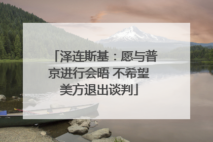 泽连斯基：愿与普京进行会晤 不希望美方退出谈判