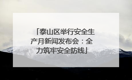 泰山区举行安全生产月新闻发布会：全力筑牢安全防线