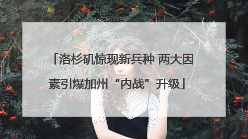洛杉矶惊现新兵种 两大因素引爆加州“内战”升级