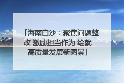 海南白沙：聚焦问题整改 激励担当作为 绘就高质量发展新图景