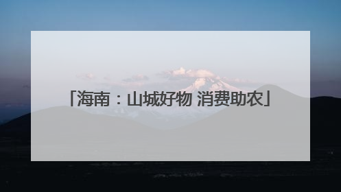 海南：山城好物 消费助农