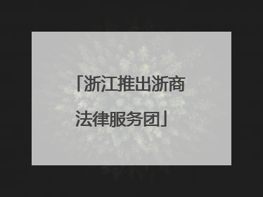 浙江推出浙商法律服务团