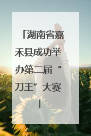 湖南省嘉禾县成功举办第二届“刀王”大赛