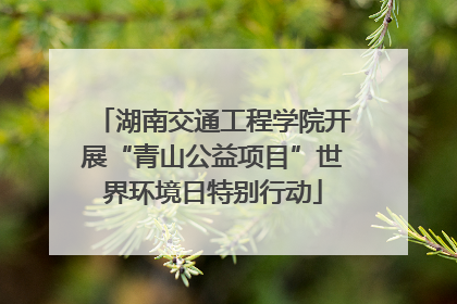 湖南交通工程学院开展“青山公益项目”世界环境日特别行动