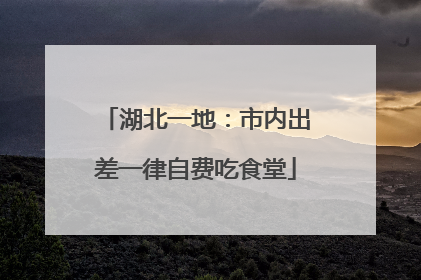湖北一地：市内出差一律自费吃食堂