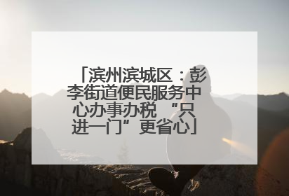 滨州滨城区：彭李街道便民服务中心办事办税 “只进一门”更省心