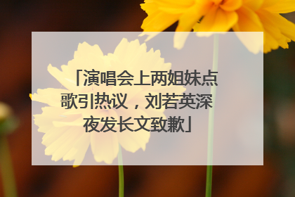 演唱会上两姐妹点歌引热议，刘若英深夜发长文致歉
