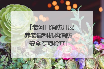老河口消防开展养老福利机构消防安全专项检查