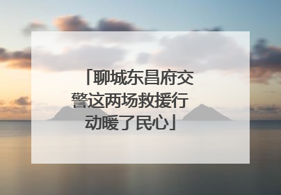 聊城东昌府交警这两场救援行动暖了民心