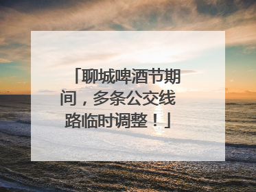 聊城啤酒节期间，多条公交线路临时调整！