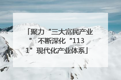 聚力“三大富民产业” 不断深化“1131”现代化产业体系