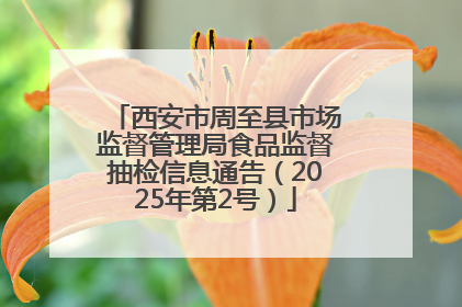 西安市周至县市场监督管理局食品监督抽检信息通告（2025年第2号）
