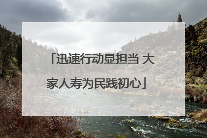 迅速行动显担当 大家人寿为民践初心
