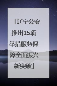 辽宁公安推出15项举措服务保障全面振兴新突破
