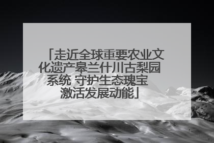 走近全球重要农业文化遗产皋兰什川古梨园系统 守护生态瑰宝 激活发展动能