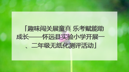 趣味闯关展童真 乐考赋能助成长——怀远县实验小学开展一、二年级无纸化测评活动