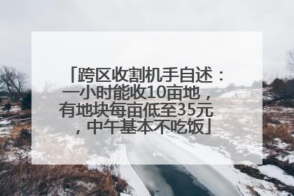 跨区收割机手自述：一小时能收10亩地，有地块每亩低至35元，中午基本不吃饭