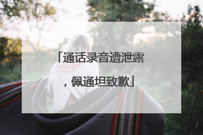 通话录音遭泄露，佩通坦致歉