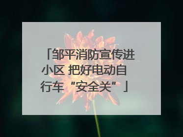 邹平消防宣传进小区 把好电动自行车“安全关”