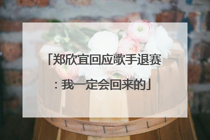 郑欣宜回应歌手退赛：我一定会回来的