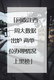 问政江西一周大数据出炉 两单位办理情况上黑榜