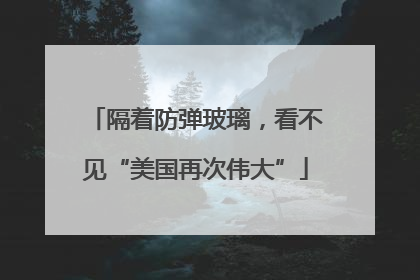 隔着防弹玻璃，看不见“美国再次伟大”