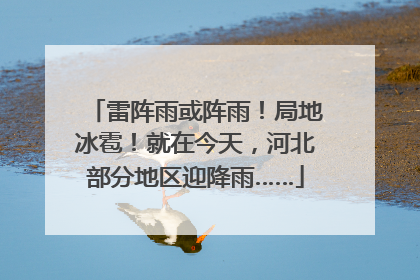 雷阵雨或阵雨！局地冰雹！就在今天，河北部分地区迎降雨……