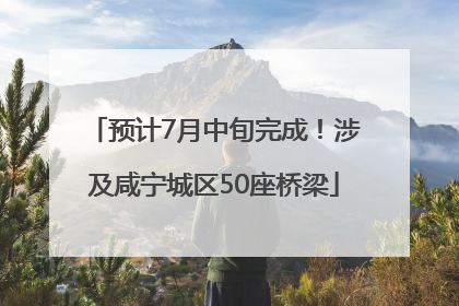 预计7月中旬完成！涉及咸宁城区50座桥梁