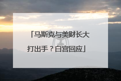马斯克与美财长大打出手？白宫回应