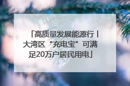 高质量发展能源行丨大湾区“充电宝”可满足20万户居民用电