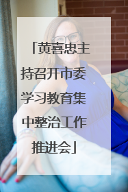 黄喜忠主持召开市委学习教育集中整治工作推进会