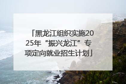 黑龙江组织实施2025年“振兴龙江”专项定向就业招生计划