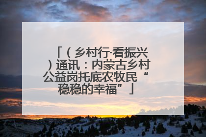 （乡村行·看振兴）通讯：内蒙古乡村公益岗托底农牧民“稳稳的幸福”
