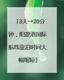 3天→20分钟，阳逻港国际航线靠泊时间大幅缩短