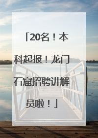 20名！本科起报！龙门石窟招聘讲解员啦！