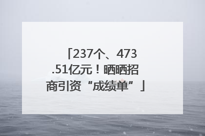 237个、473.51亿元！晒晒招商引资“成绩单”