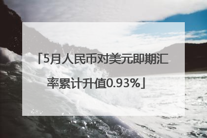 5月人民币对美元即期汇率累计升值0.93%