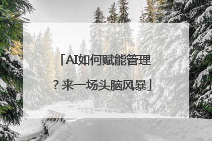 AI如何赋能管理？来一场头脑风暴